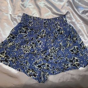 soft flowy blue floral shorts from UO